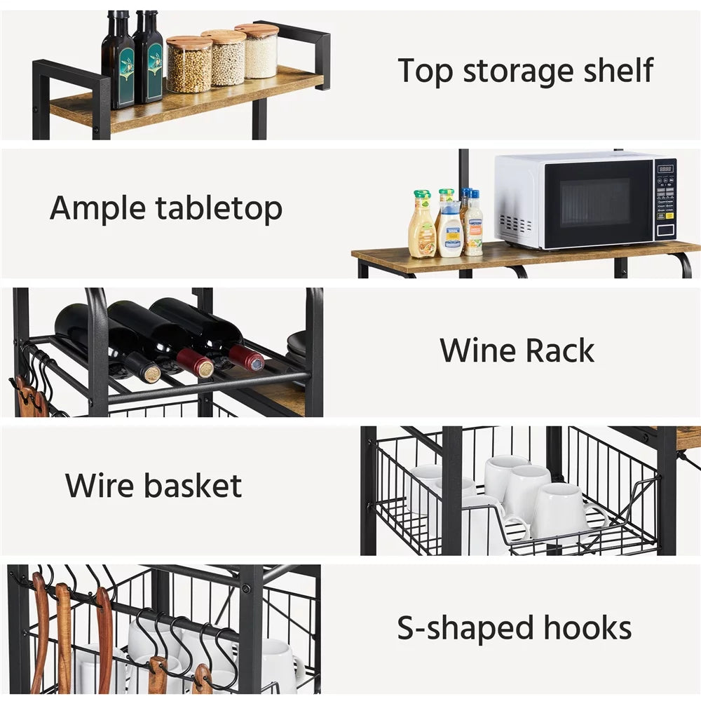 4-Tier Kitchen Baker's Rack with Power Outlet Y605