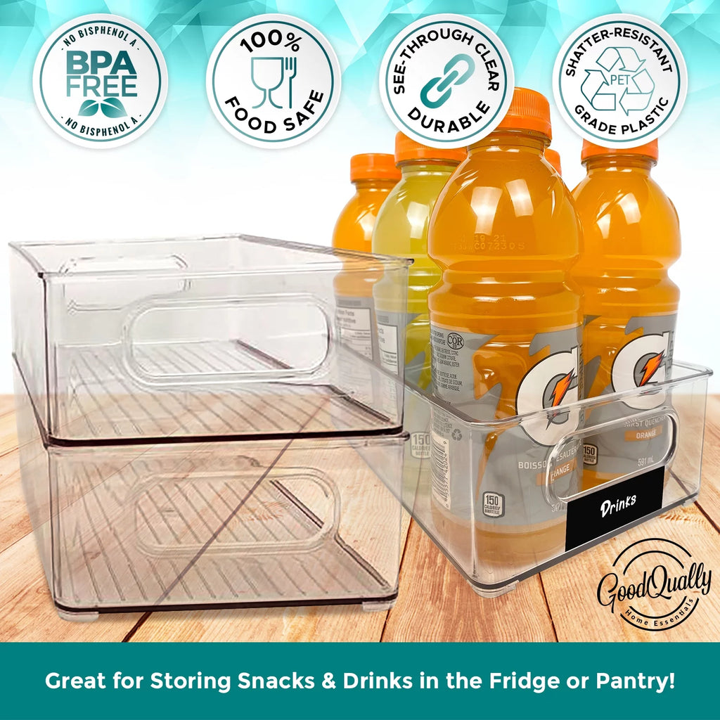 Clear Storage Bins 4 Pack Pantry Organizer C150051