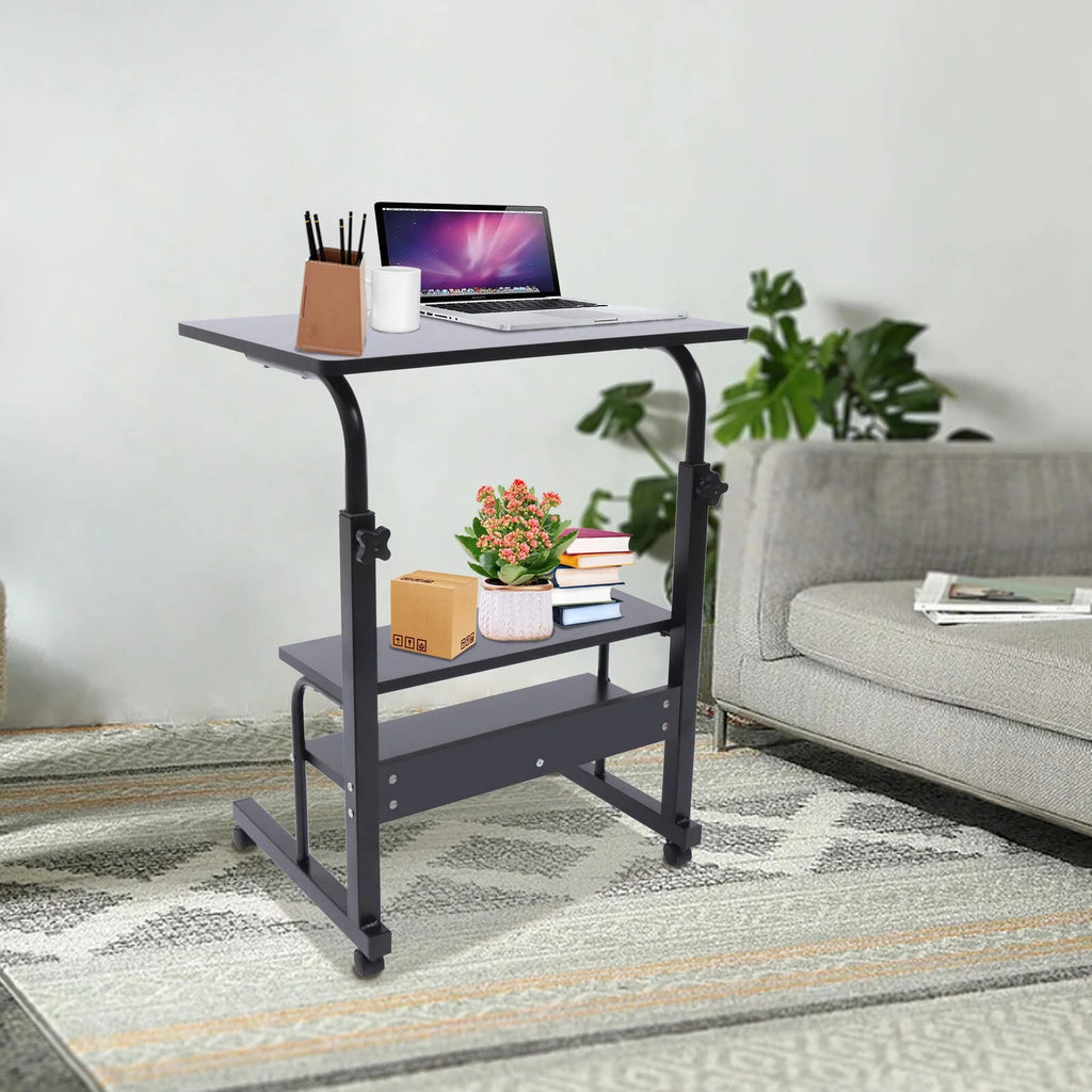 Portable Adjustable Sofa Side Bed Table with Wheels G584