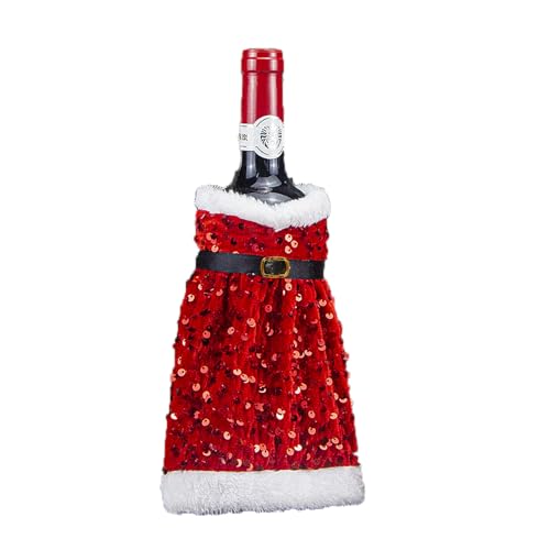 Christmas Red Sequin Wine Bottle Cover A289570