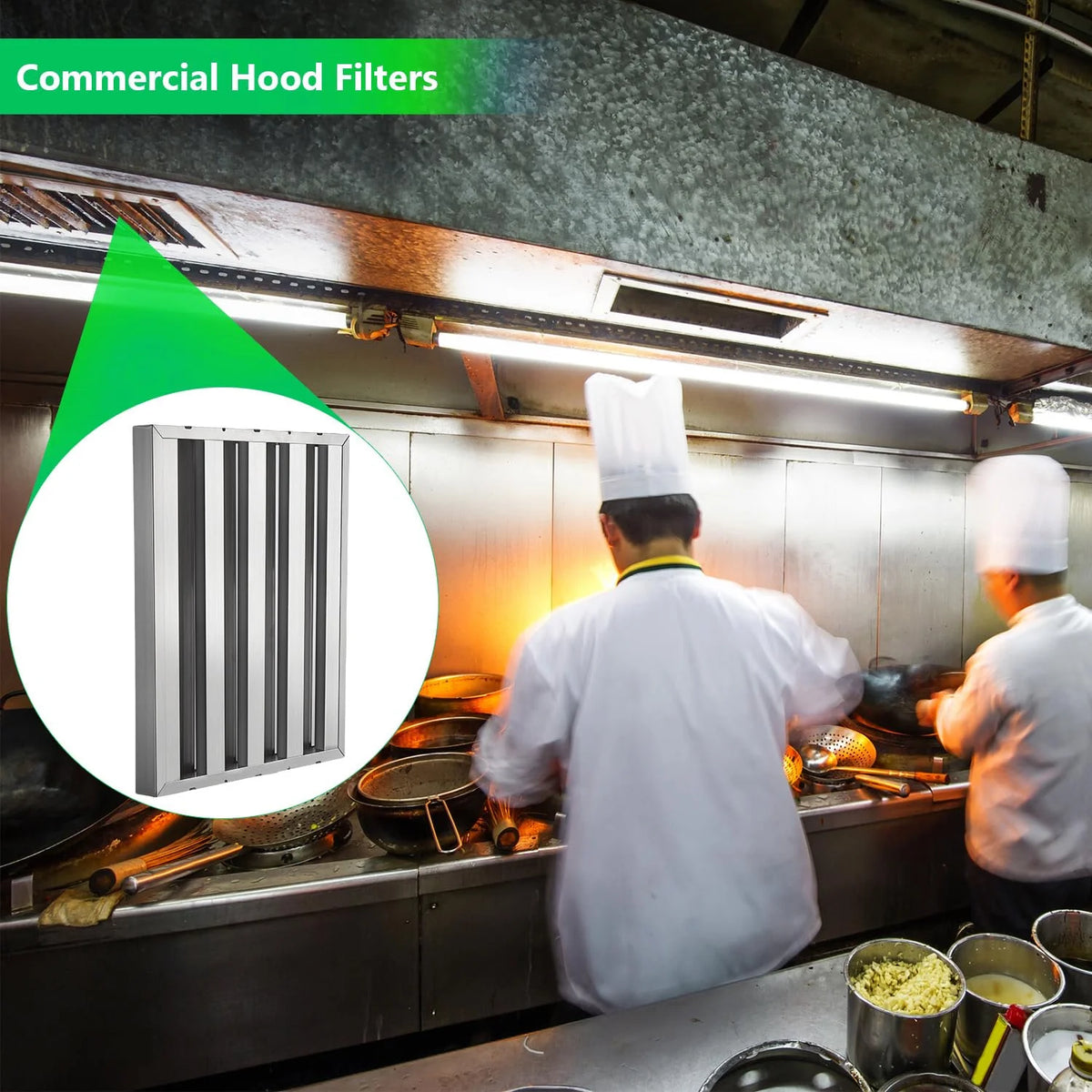 Commercial Hood Filters 19.5W x 24.5H Inch, 430 Stainless Steel, Pack of 6 I59264
