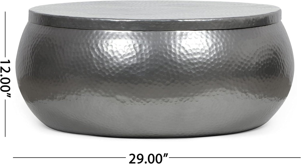 29" Solid Aluminum Round Drum Coffee Table I47720