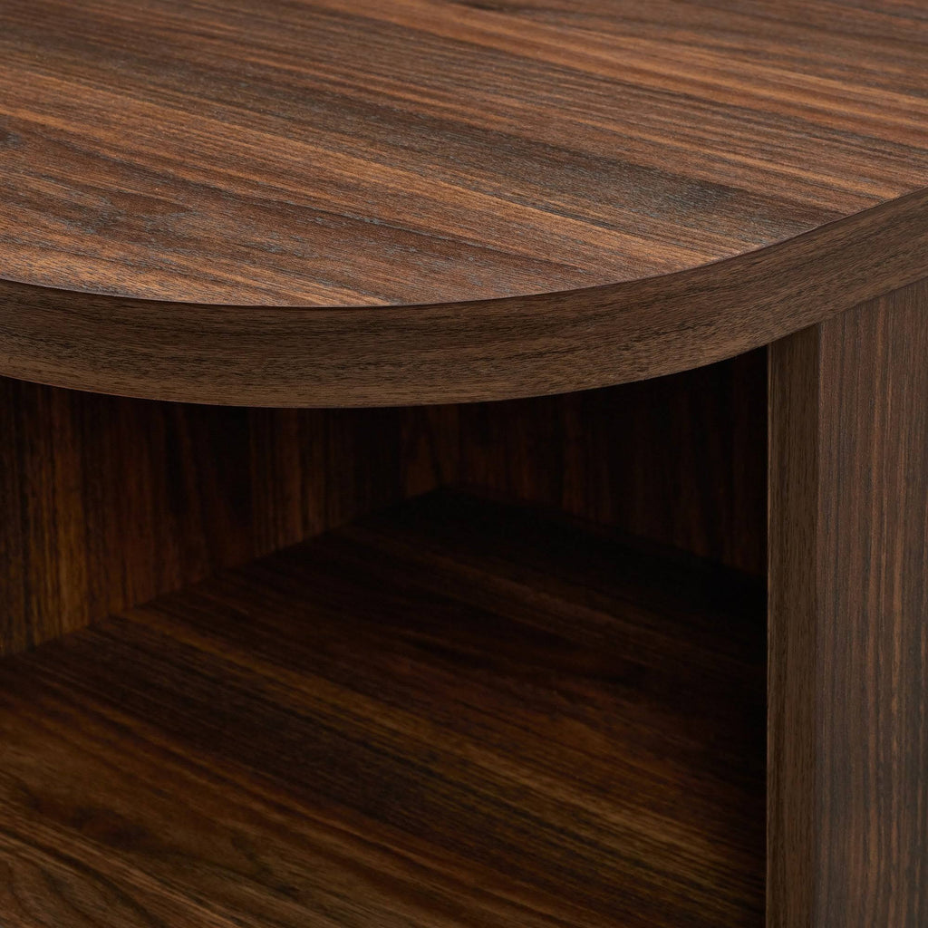 Dark Walnut Curved Edge Glass Door Sideboard I21768