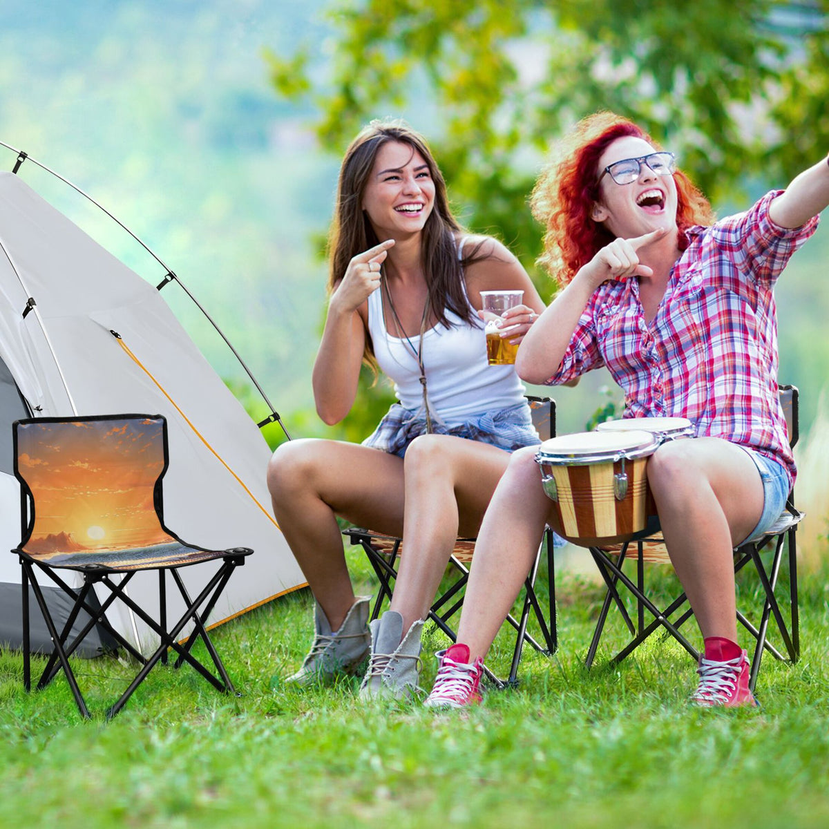Portable Camping Chair with Carry Bag W42971