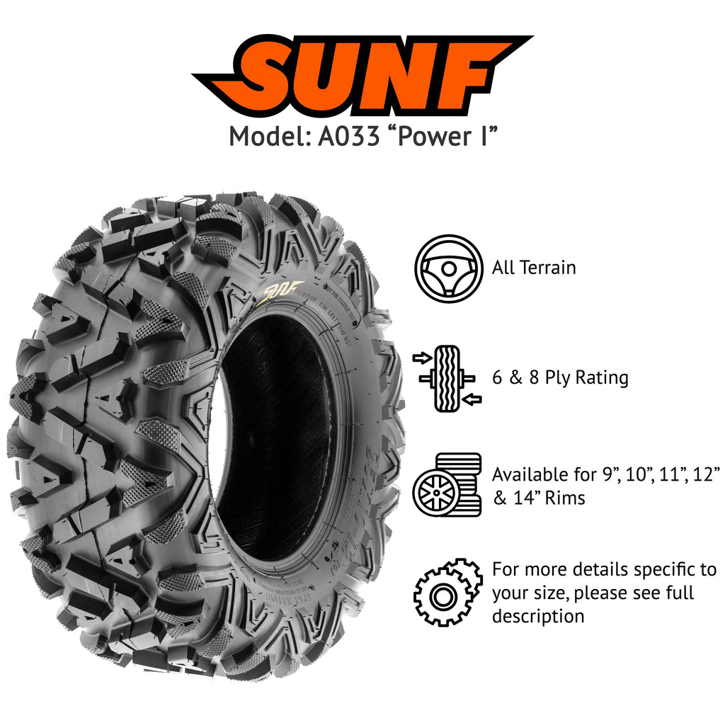 All Terrain ATV UTV Tires 25x10-12 6 PR Pair of 2 Z600006