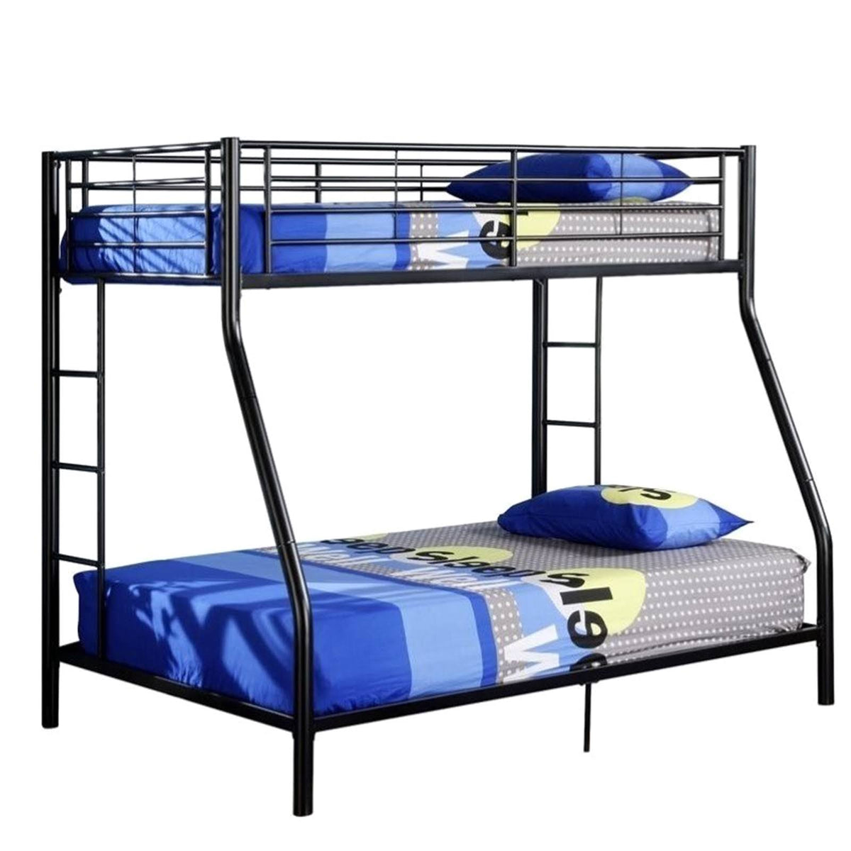 Metal Twin Over Full Bunk Bed in Black D191