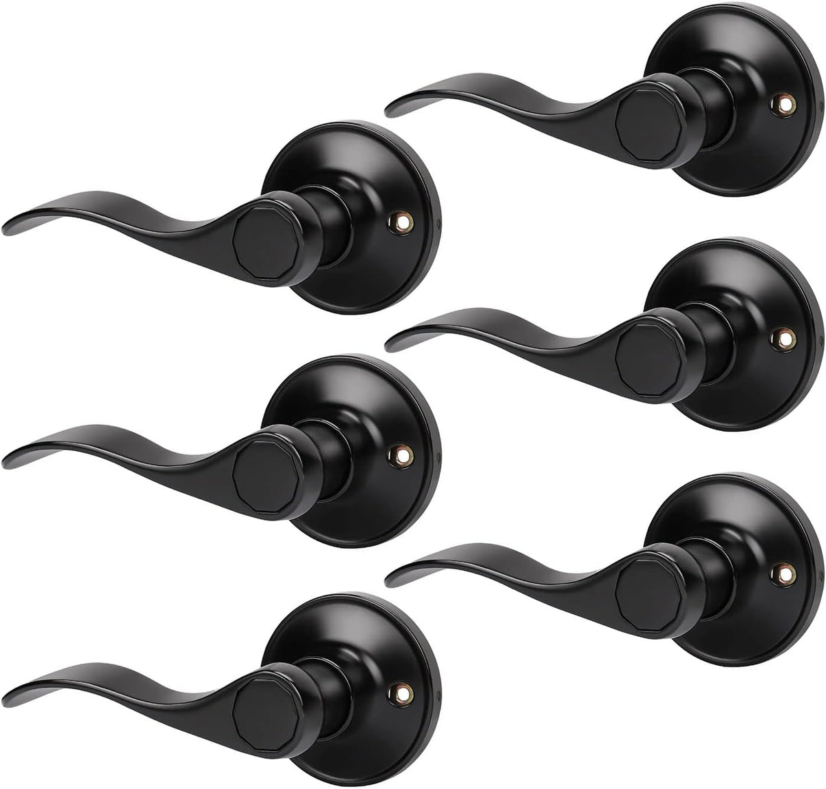 Matte Black Privacy Door Levers D747
