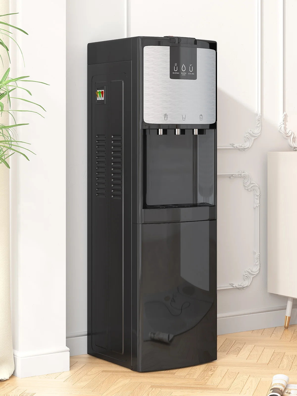 Bottom Loading Water Dispenser, Hot/Cold/Room Temperature, Black W111