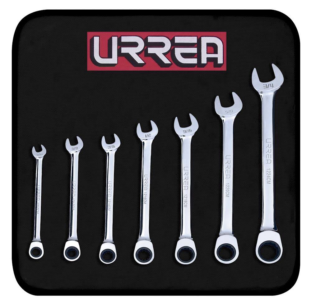 Ratcheting 12-Point Combination Chrome Wrench Set 7-Piece T390602