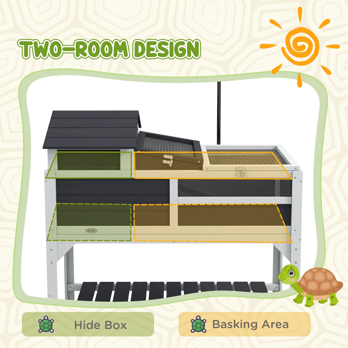 Gray Tortoise Habitat with Adjustable Lamp Holder T902656