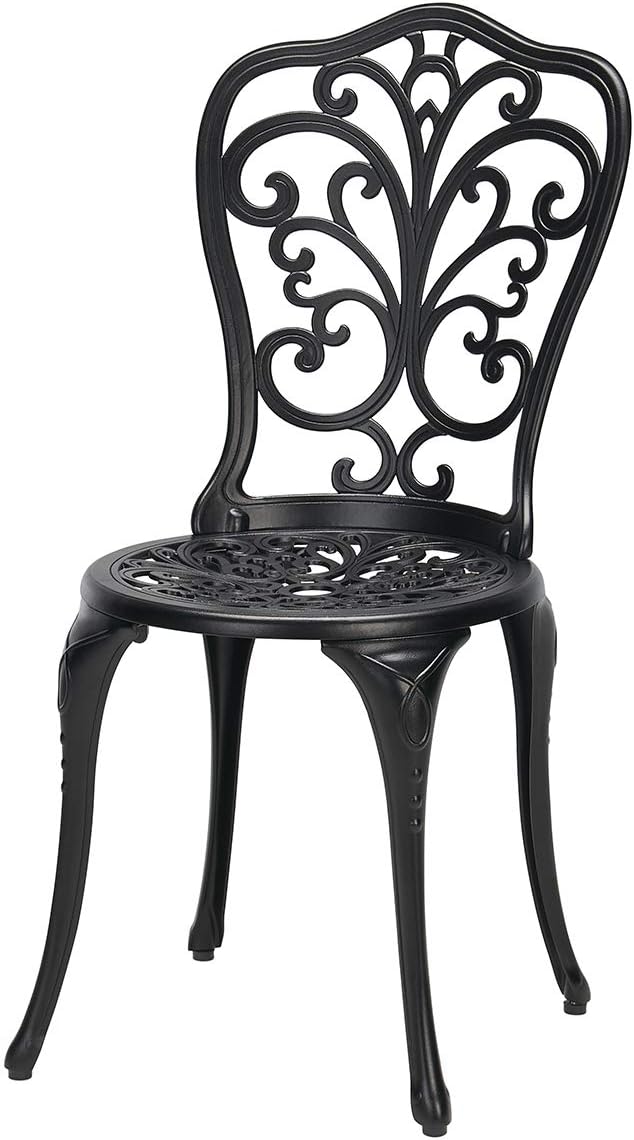 3-Piece Cast Aluminum Patio Bistro Set Black W646981