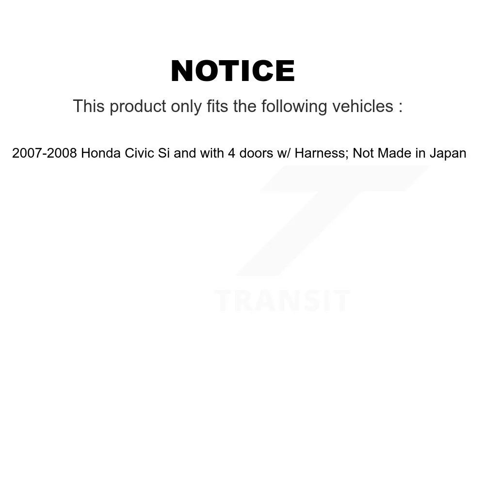 Front Wheel Bearing And ABS Sensor Kit For 2007-2008 Honda Civic Si with 4 doors w Harness Z488