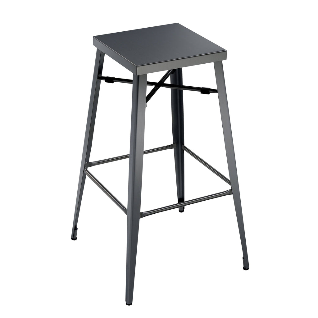 Grey Metal Barstools Set of 2 P596