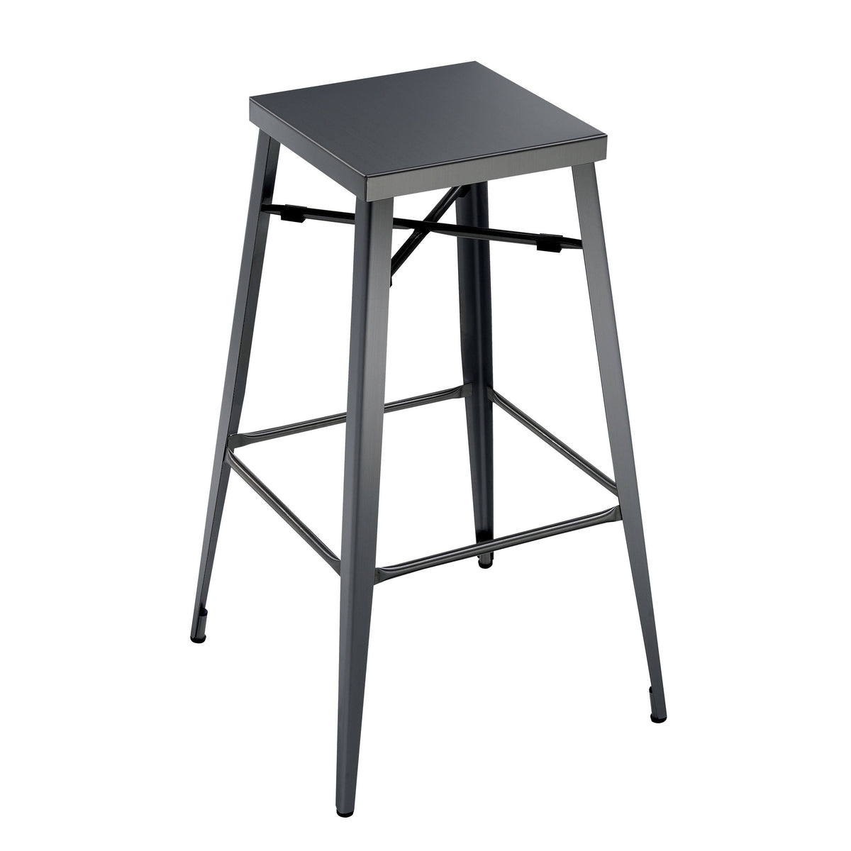 Grey Metal Barstools Set of 2 P596