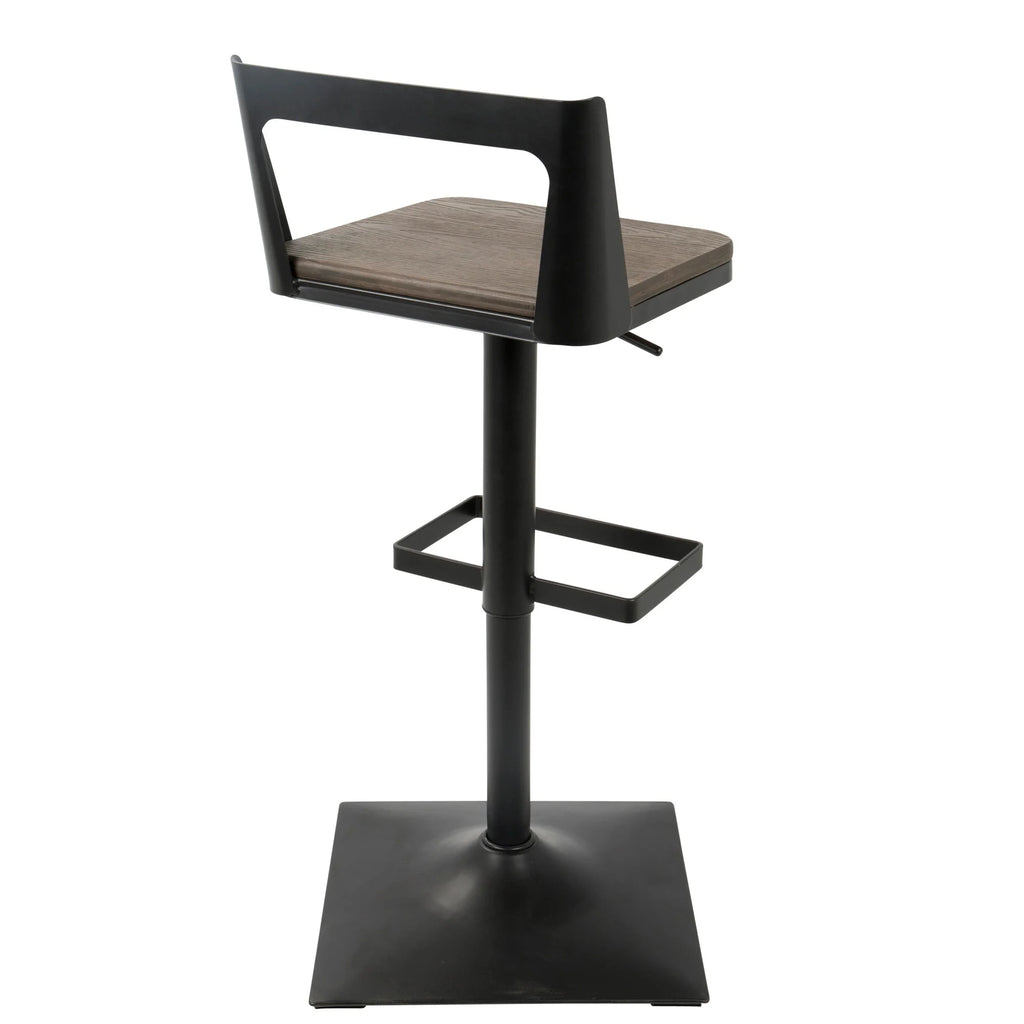 Adjustable Barstool in Black and Espresso B653