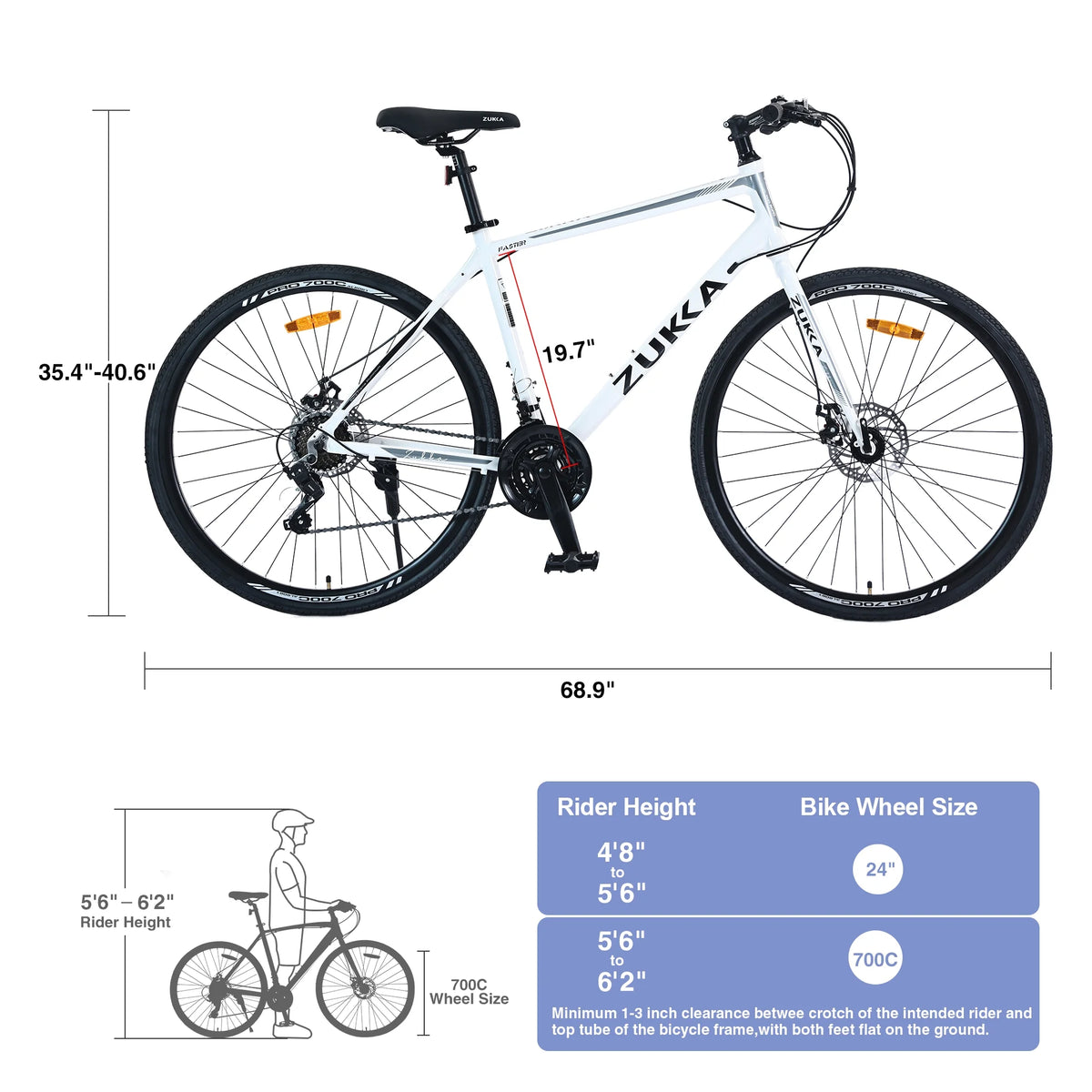 21 Speed Hybrid Bike Disc Brake 700C City Bicycle D985