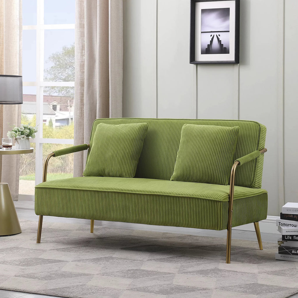 Olive Green Velvet Upholstered Loveseat P629