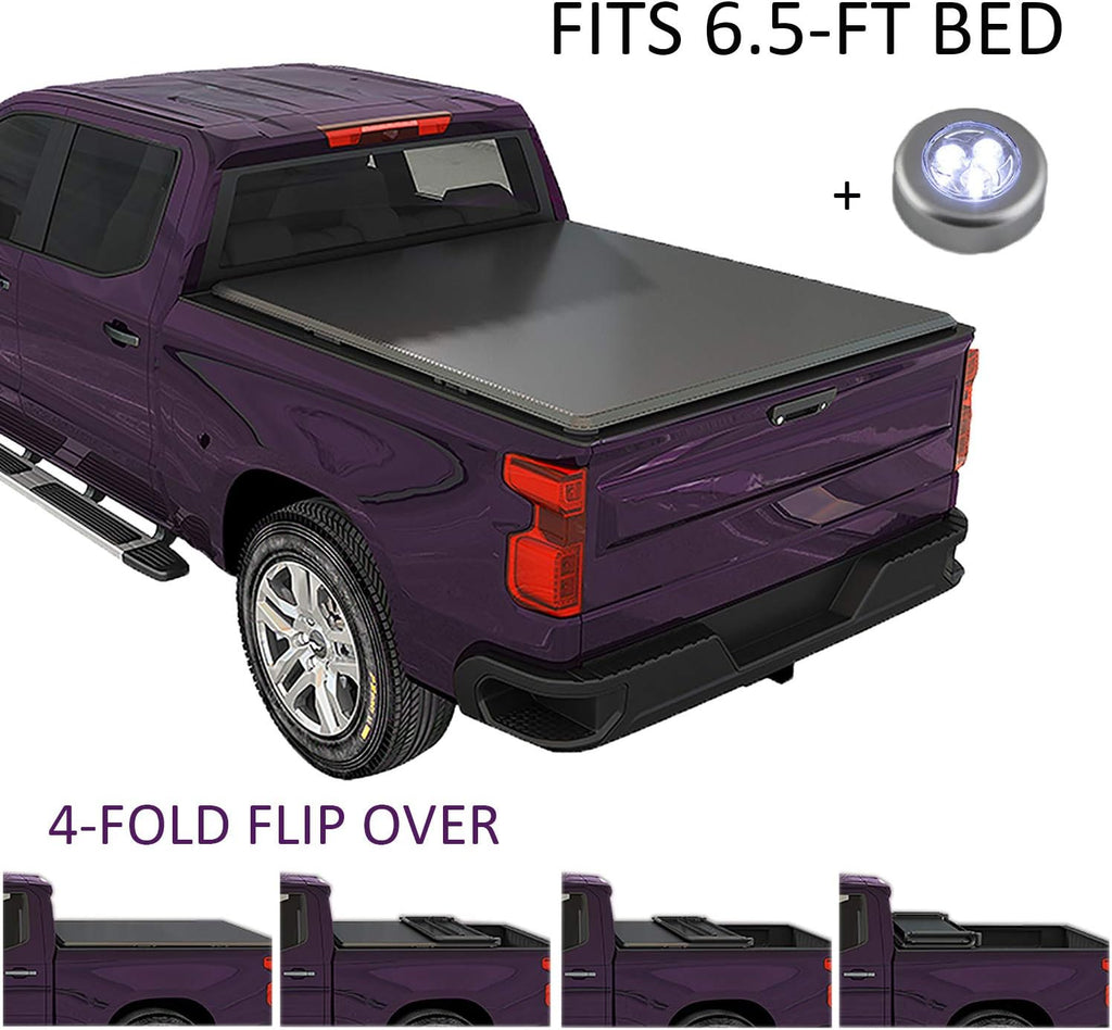 Tonneau Cover with LED Lamp for 6.5FT Soft Quad-Fold F662