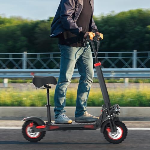 800/1200W Motor 48V 15/18/21AH Battery 11" All-Terrain Tires Heavy Duty Electric Scooter with Seat V370