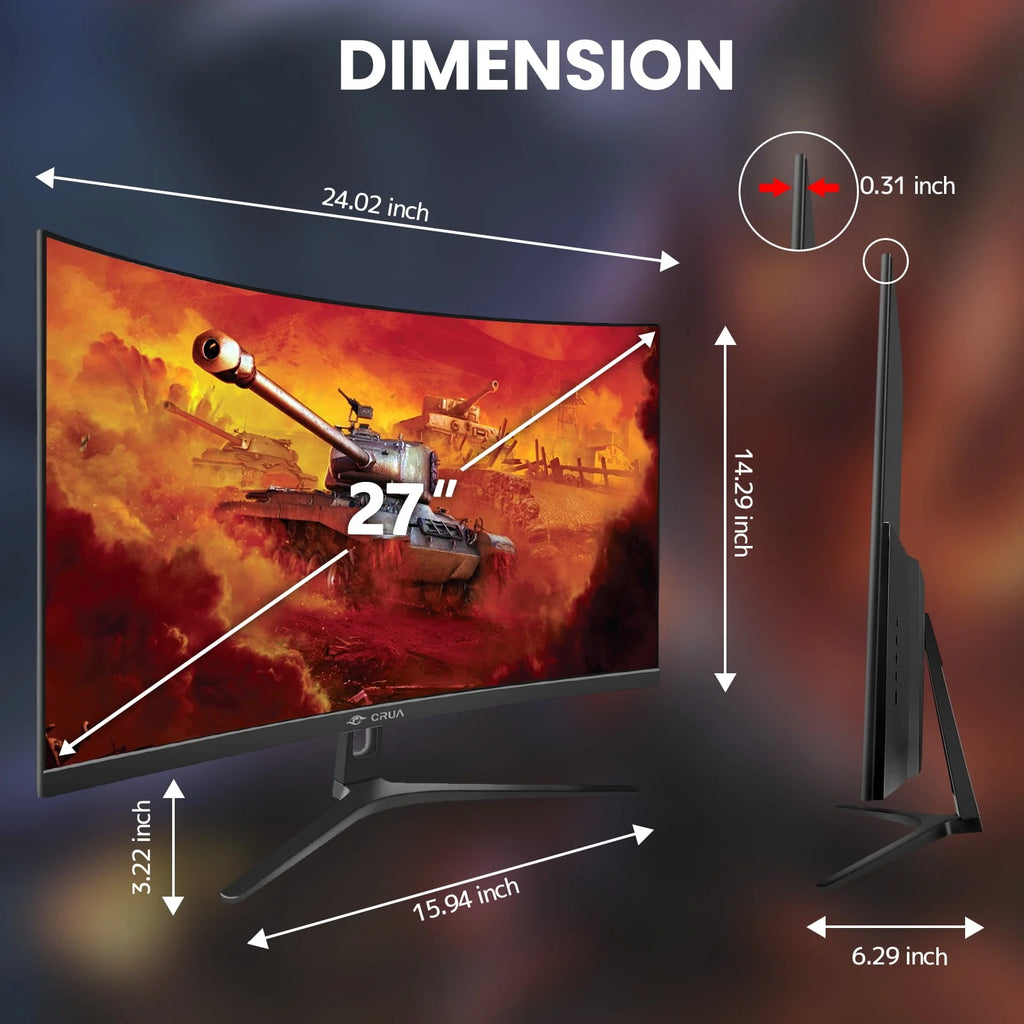 27 Curved Gaming Monitor FHD 1080P 165Hz Black T56462