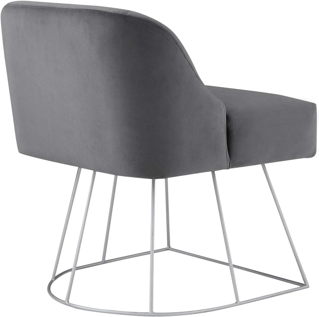 Grey Velvet Vanity Stool C346