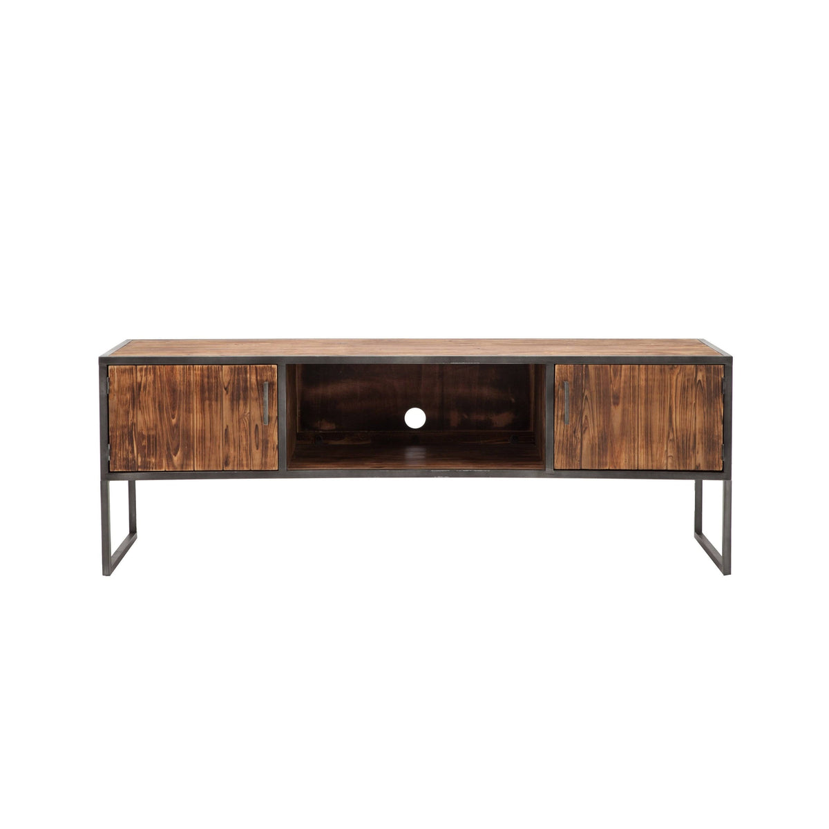 Natural Wood and Metal Media Console L74343