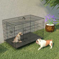 42 Inch Double-Door Folding Dog Crate with Divider Panel U51127