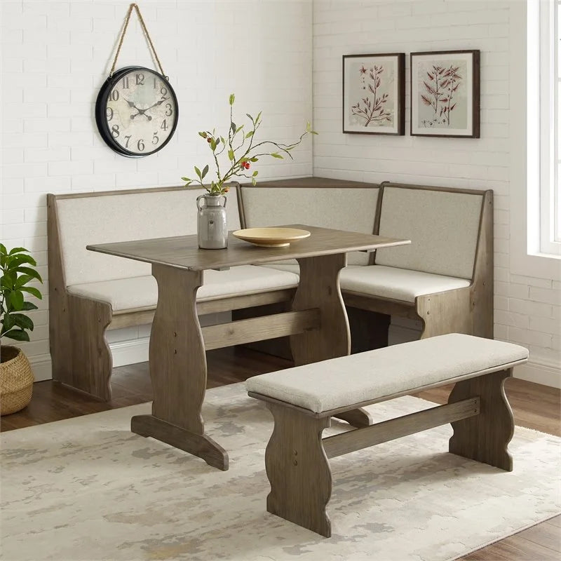 Brown Wood Corner Dining Set N92595