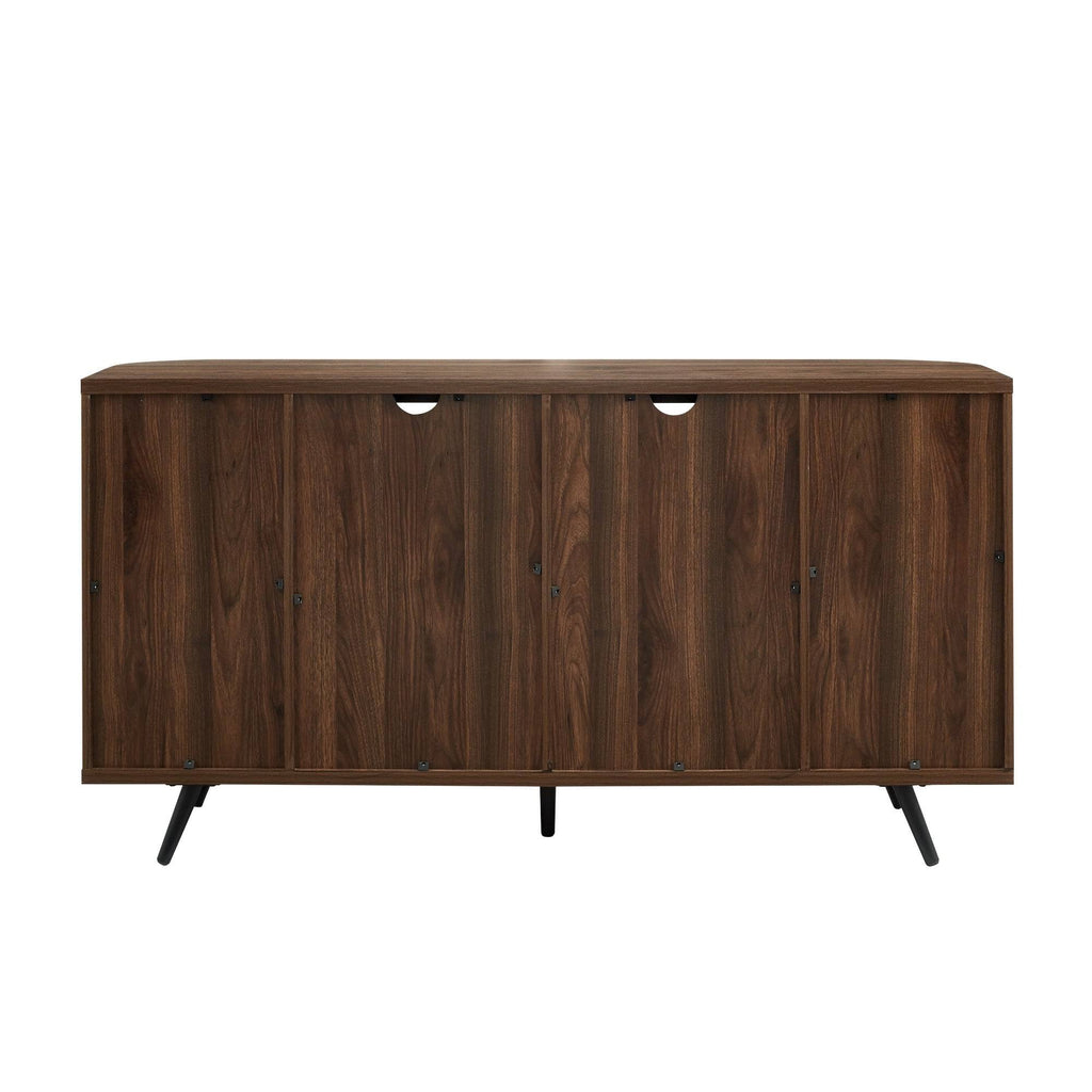 Dark Walnut Curved Edge Glass Door Sideboard I21768
