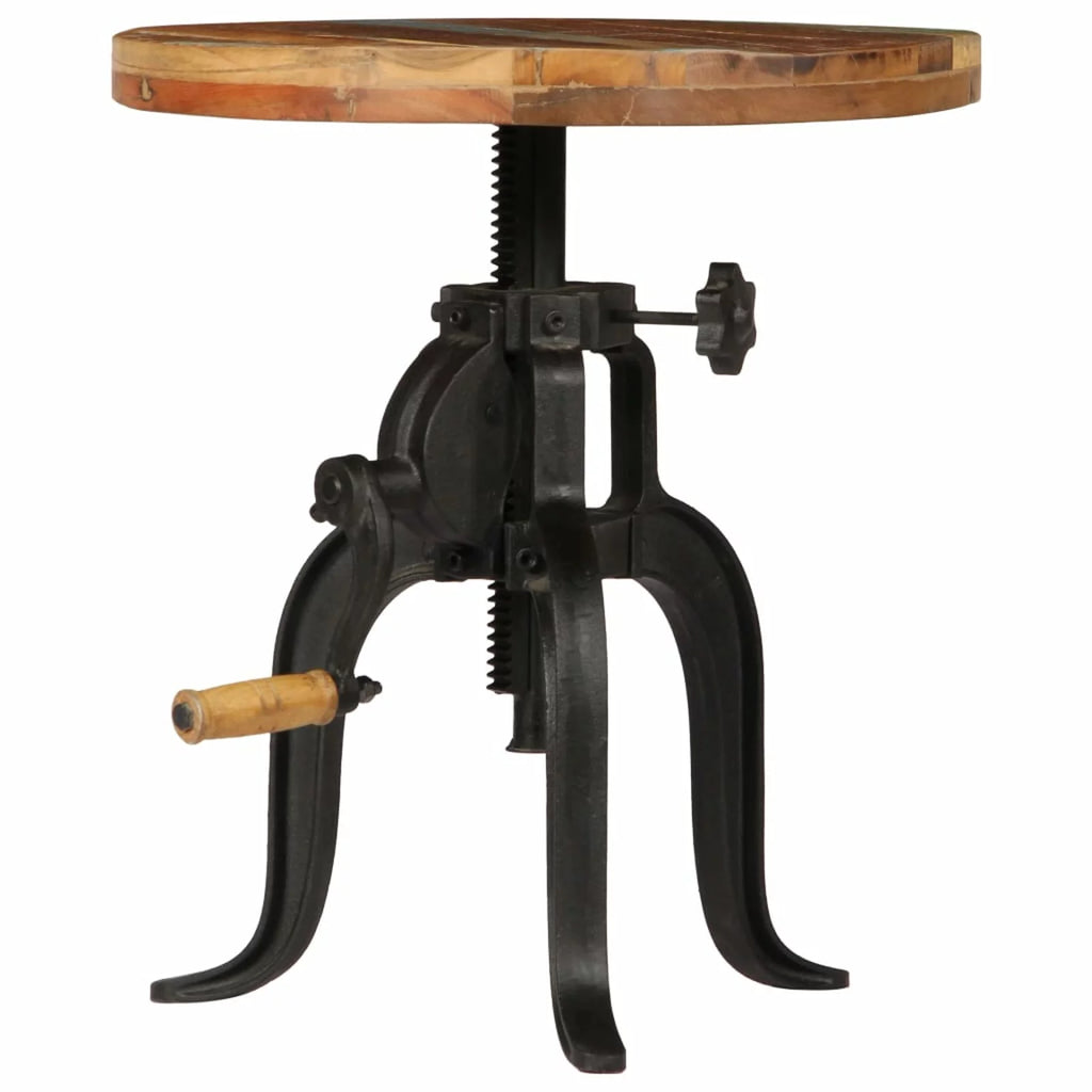 Solid Reclaimed Wood and Cast Iron Side Table O950095