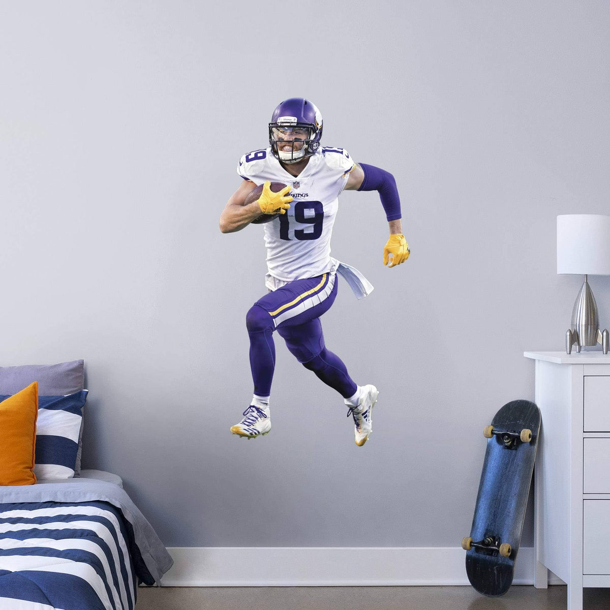 Fathead Adam Thielen Minnesota Vikings Away Life Size Removable Wall Decal J18374