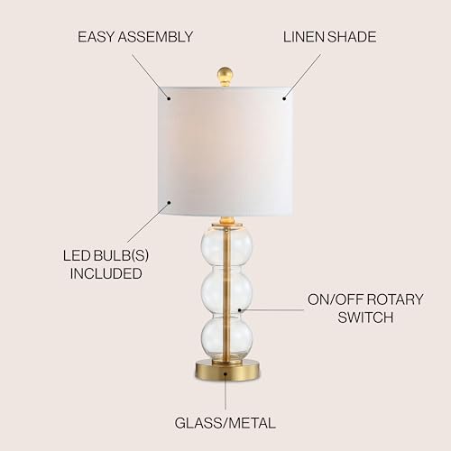 21" Glass Metal LED Table Lamp Q29940