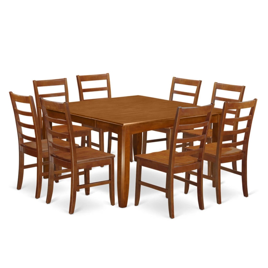 Square Wood Dining Table Set with 8 Chairs K352