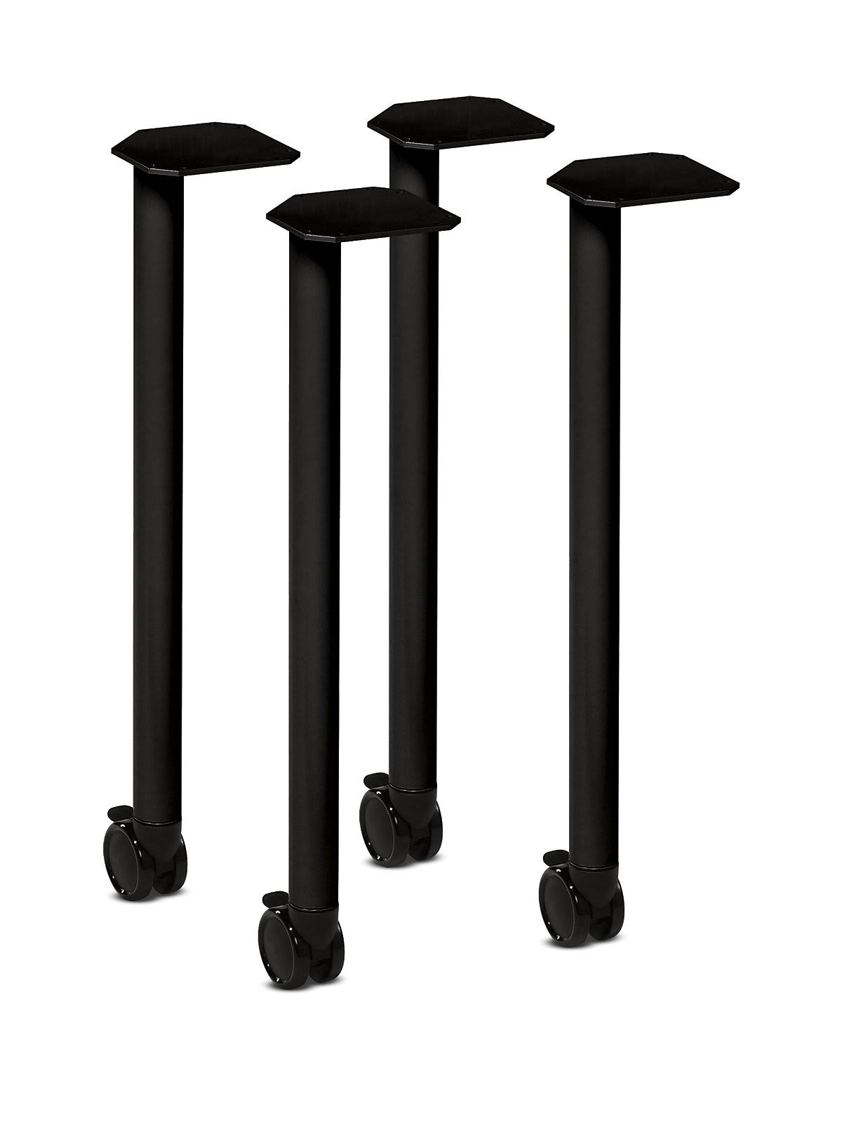 Black Post Leg Base with Casters L654