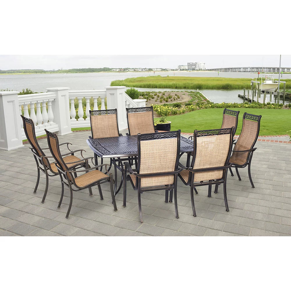 9-Piece Aluminum Outdoor Dining Set with Square Table O468159