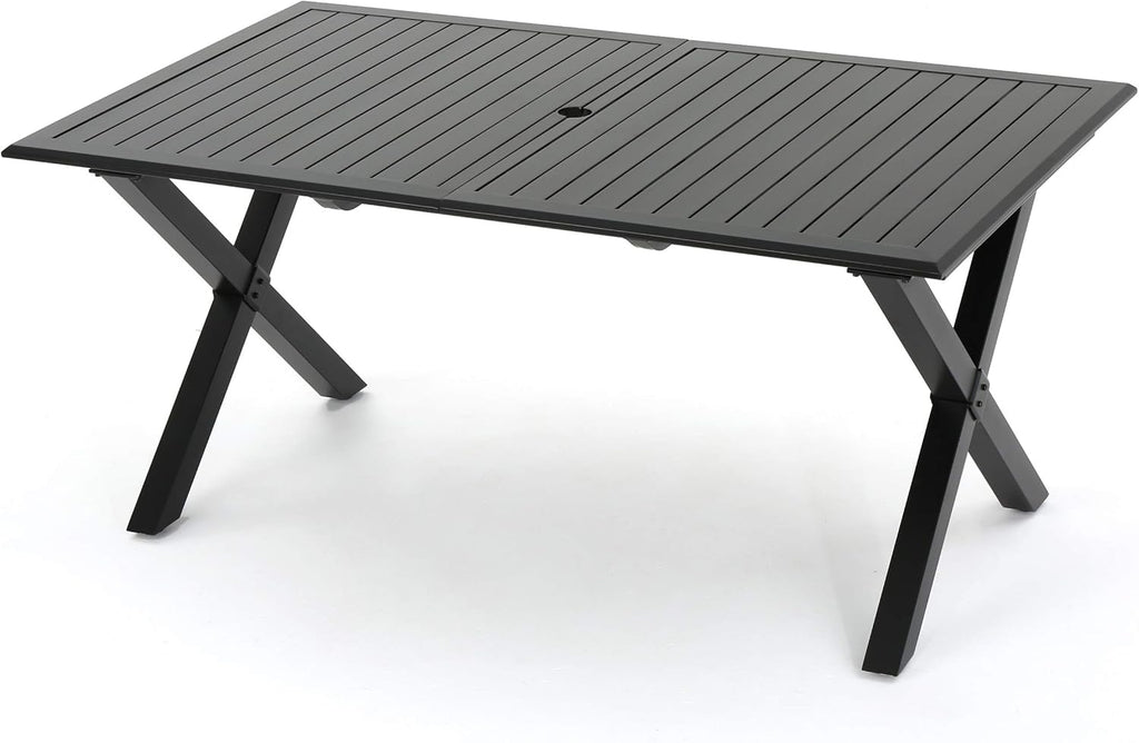 Black Cast Aluminum Rectangular Dining Table V394105