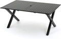 Black Cast Aluminum Rectangular Dining Table V394105
