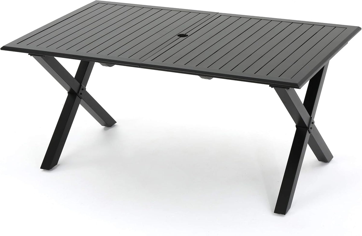 Black Cast Aluminum Rectangular Dining Table V394105