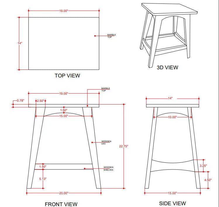 Gray Wash End Table with Shelf U924642