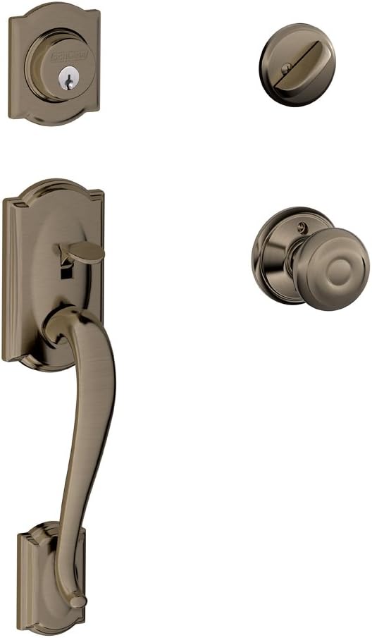 Matte Black Single Cylinder Handleset and Georgian Knob V702742