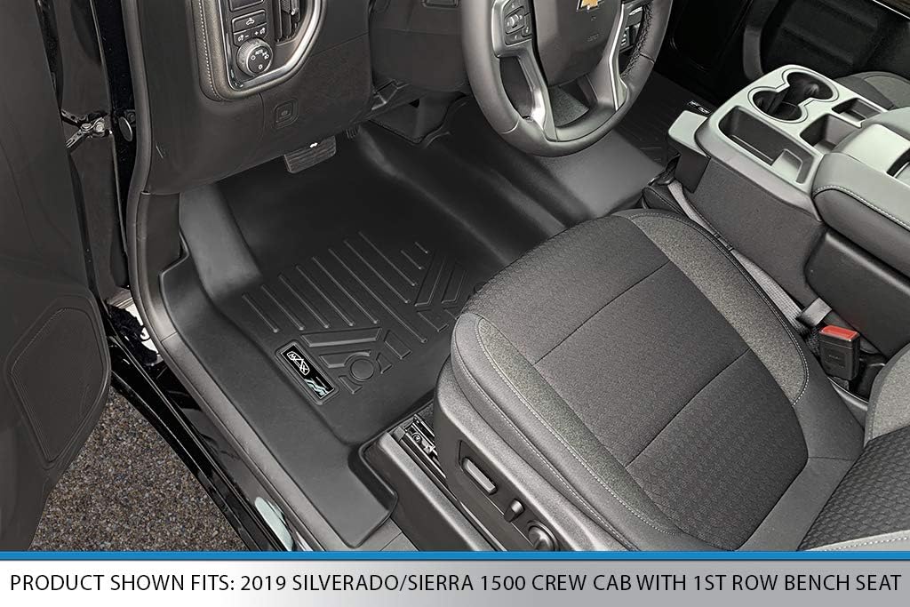 Black 2 Row Floor Mat Set for Crew Cab with Bench Seat X8979