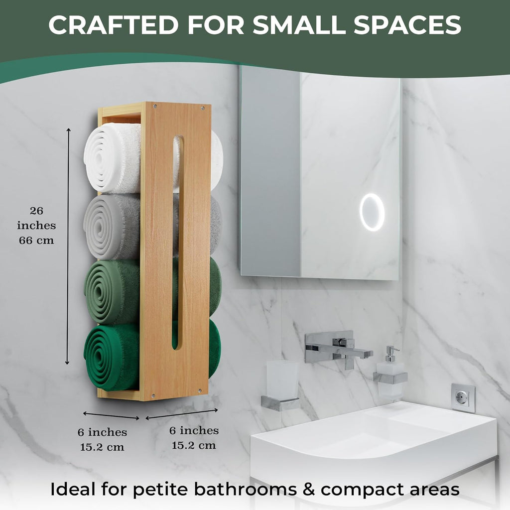 Bamboo Wall Mounted Towel Rack C7946