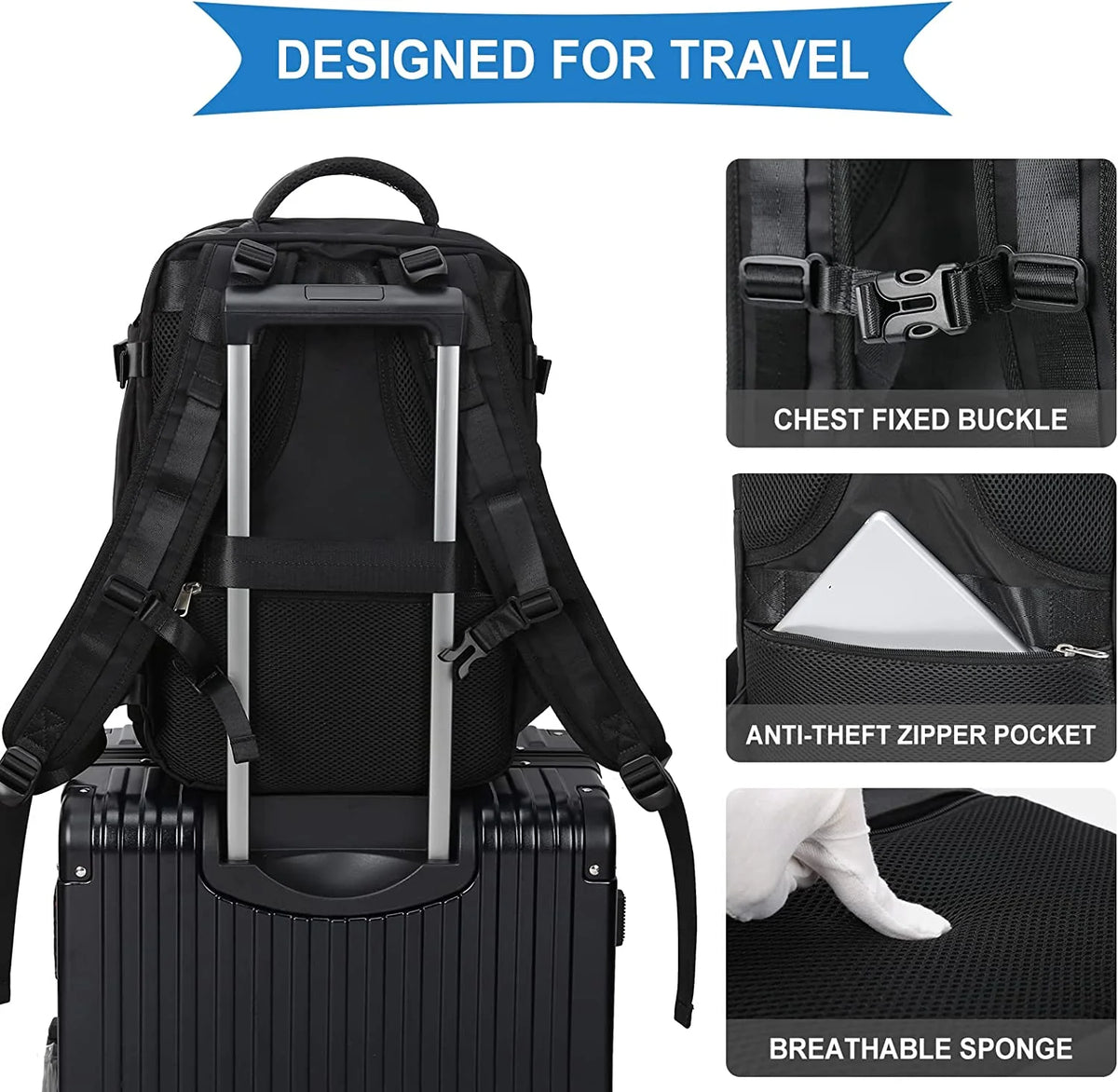 Large Waterproof Carry On Travel Backpack J950379