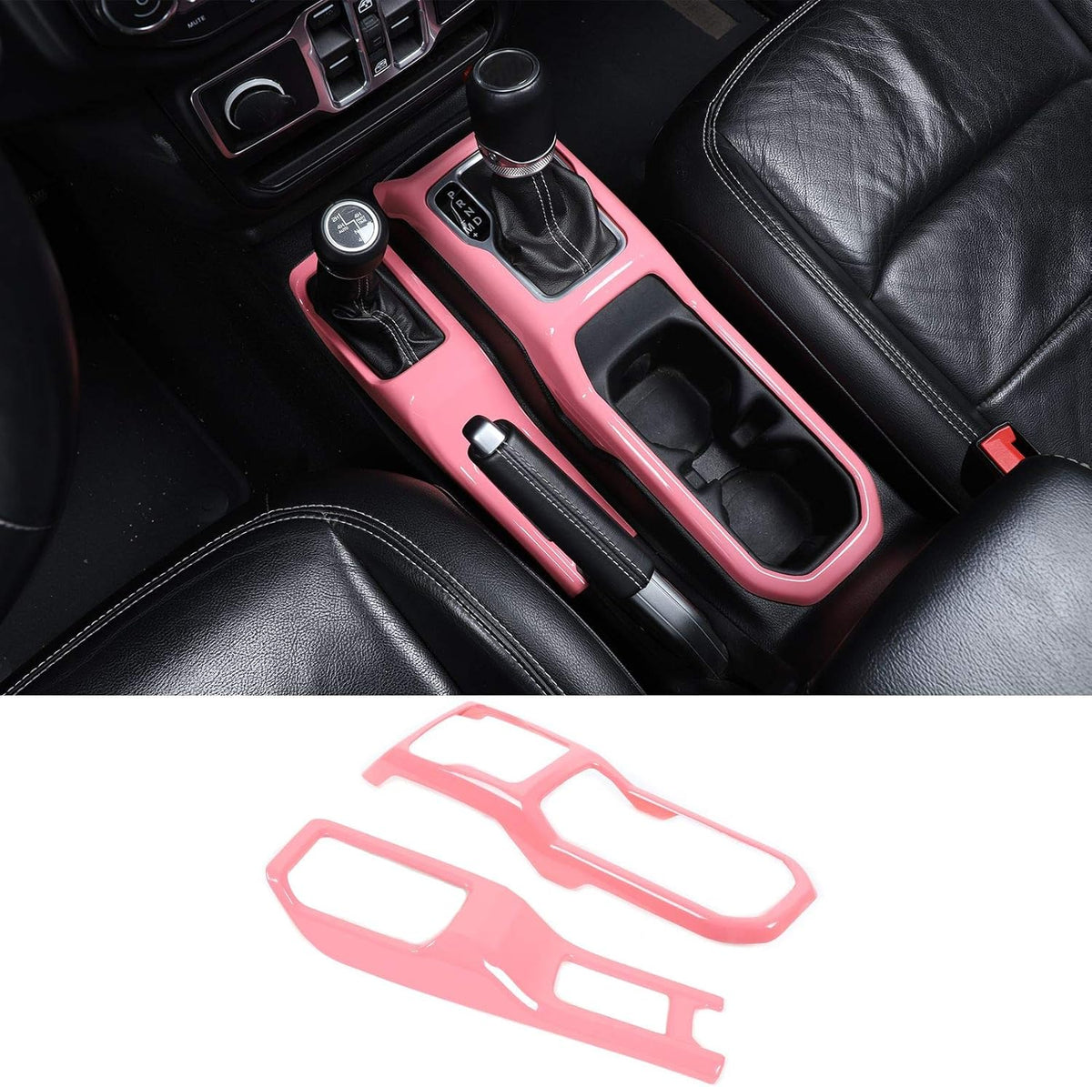 Carbon Fiber Gear Shift Panel Cover for Jeep Wrangler JL Pack of 2 Q151740