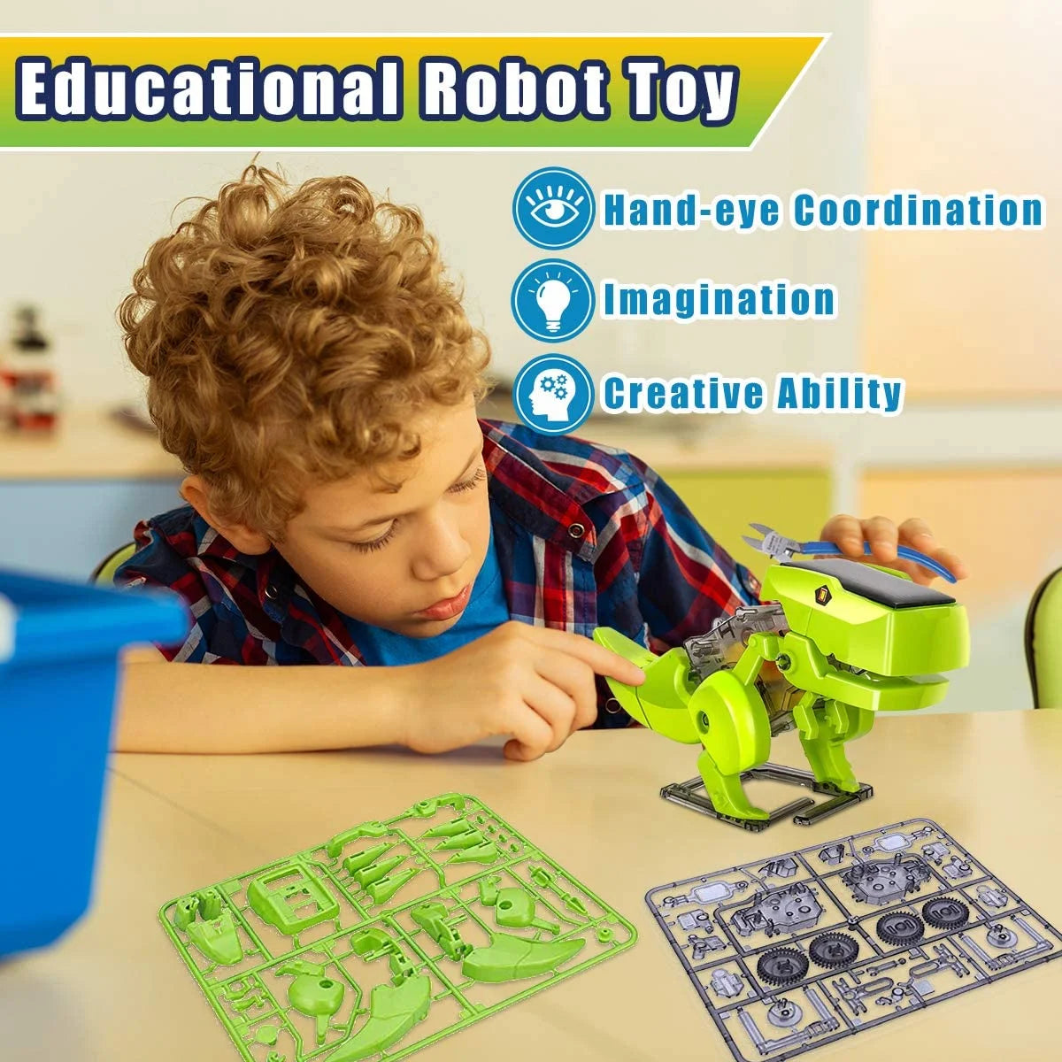 STEM Robot Building Toy Science Kit 3 in 1 Solar Dinosaur Desk Robot L689067