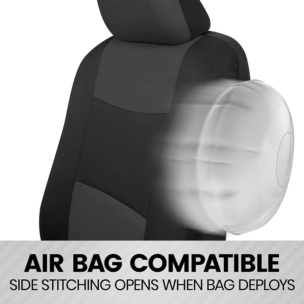 Reverse Charcoal Gray Two-Tone Car Seat Covers Full Set D40038