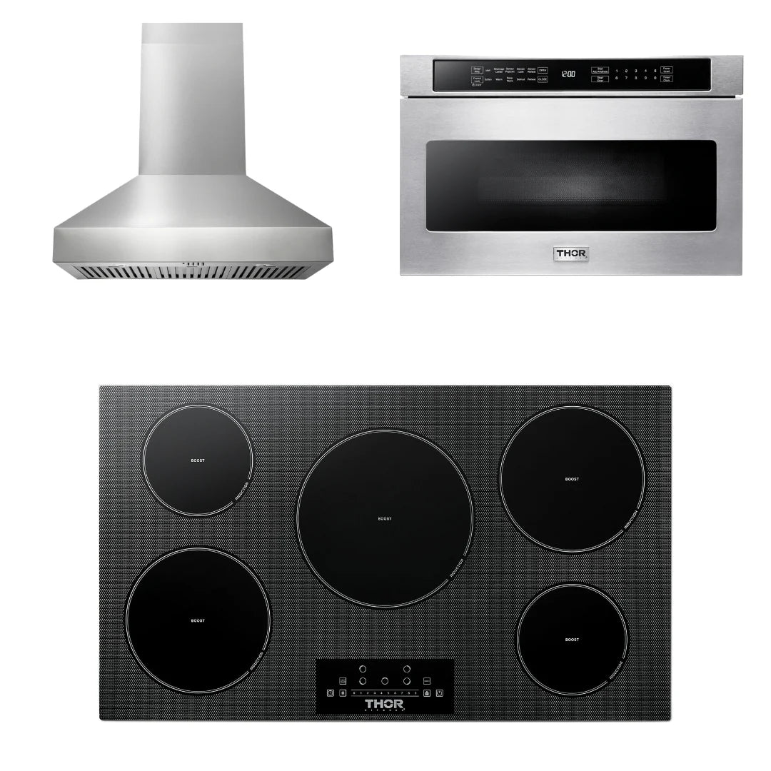 36 Induction Cooktop, Range Hood, Microwave V20520