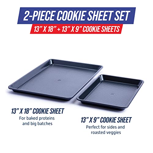 Blue Diamond 2 Piece Nonstick Cookie Sheet Baking Pan Set U1238