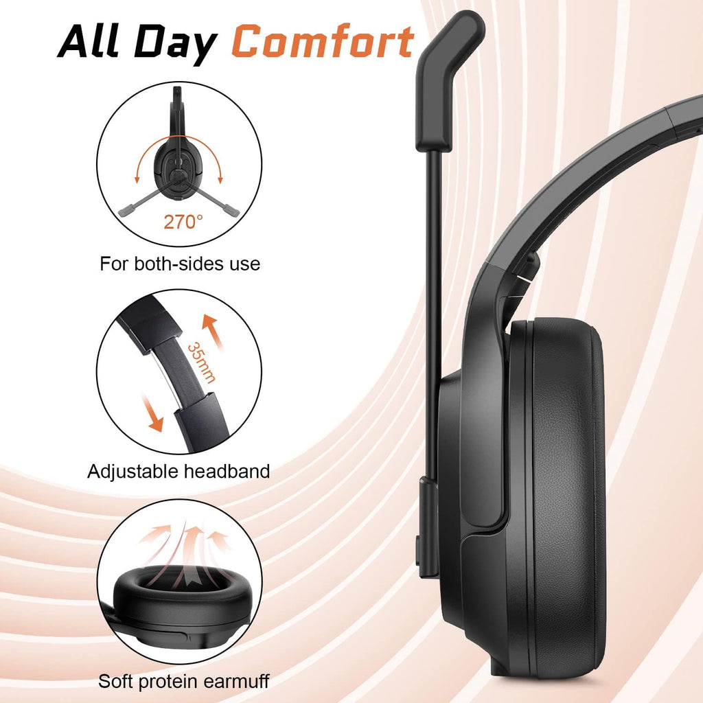 Noise Canceling Trucker Bluetooth Headset with Microphone Pack of 2 C26725
