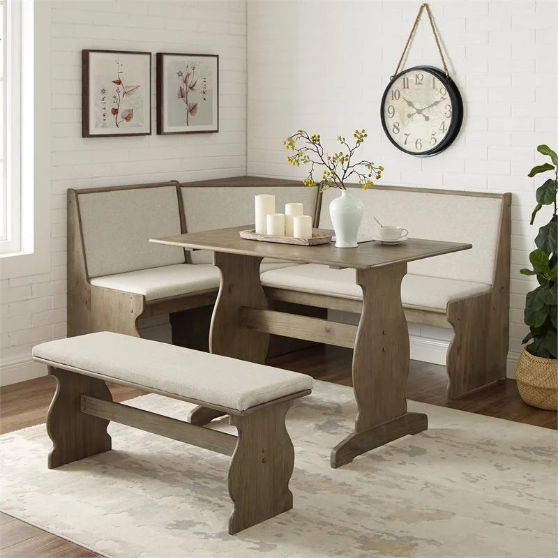 Brown Wood Corner Dining Set N92595